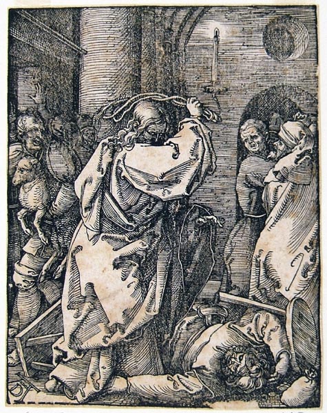 D?rer Albrecht - La Cacciata dei mercanti dal Tempio (dalla serie: La Piccola Passione)